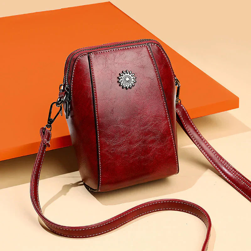 Charly | Women's Leather Shoulder Bag with Decorative Embellishment