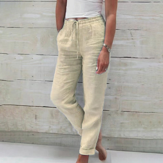 Charly | Women's Linen Drawstring Summer Pants