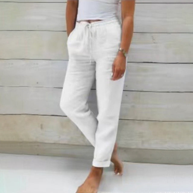 Charly | Women's Linen Drawstring Summer Pants