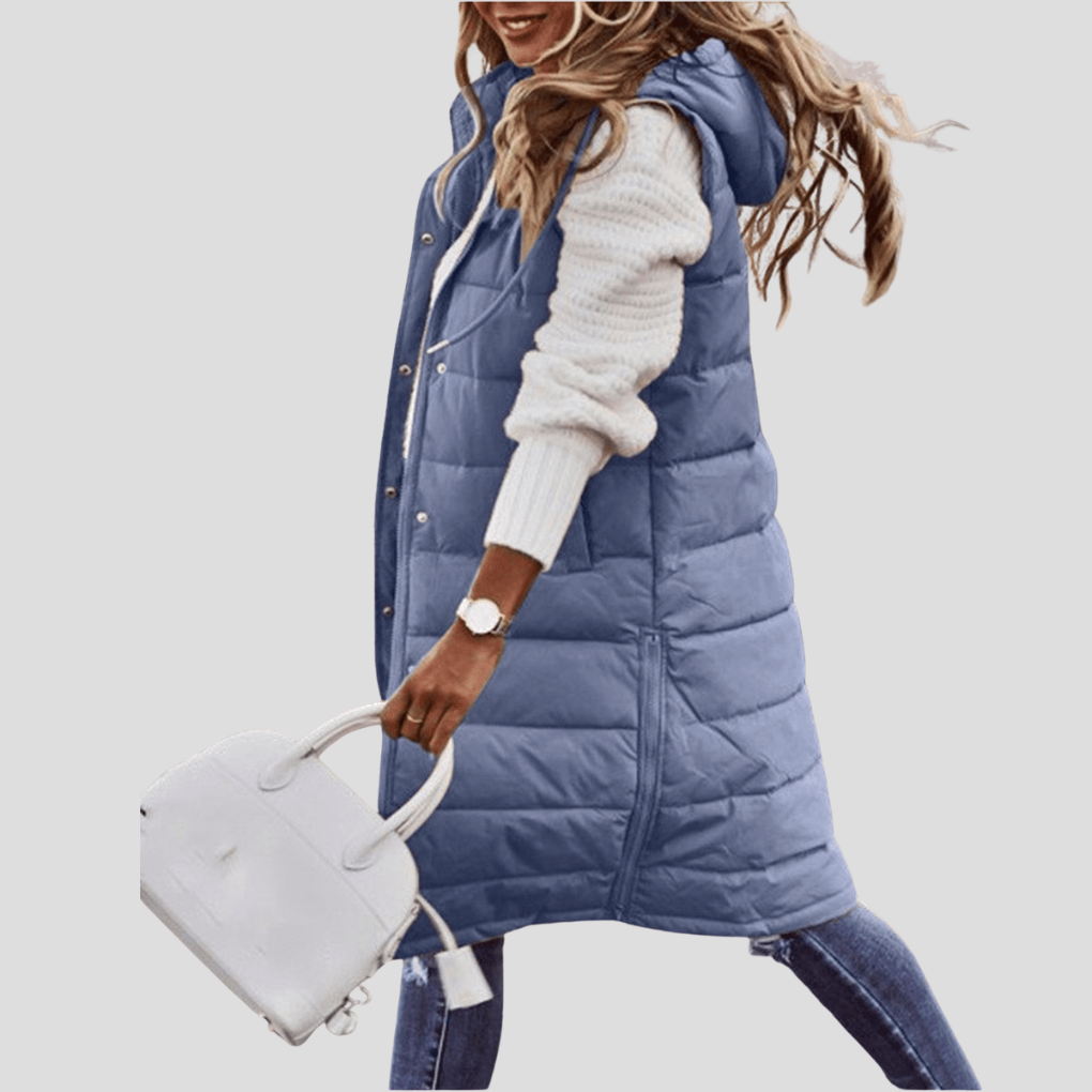 Charly | Women's Long Hooded Puffer Vest