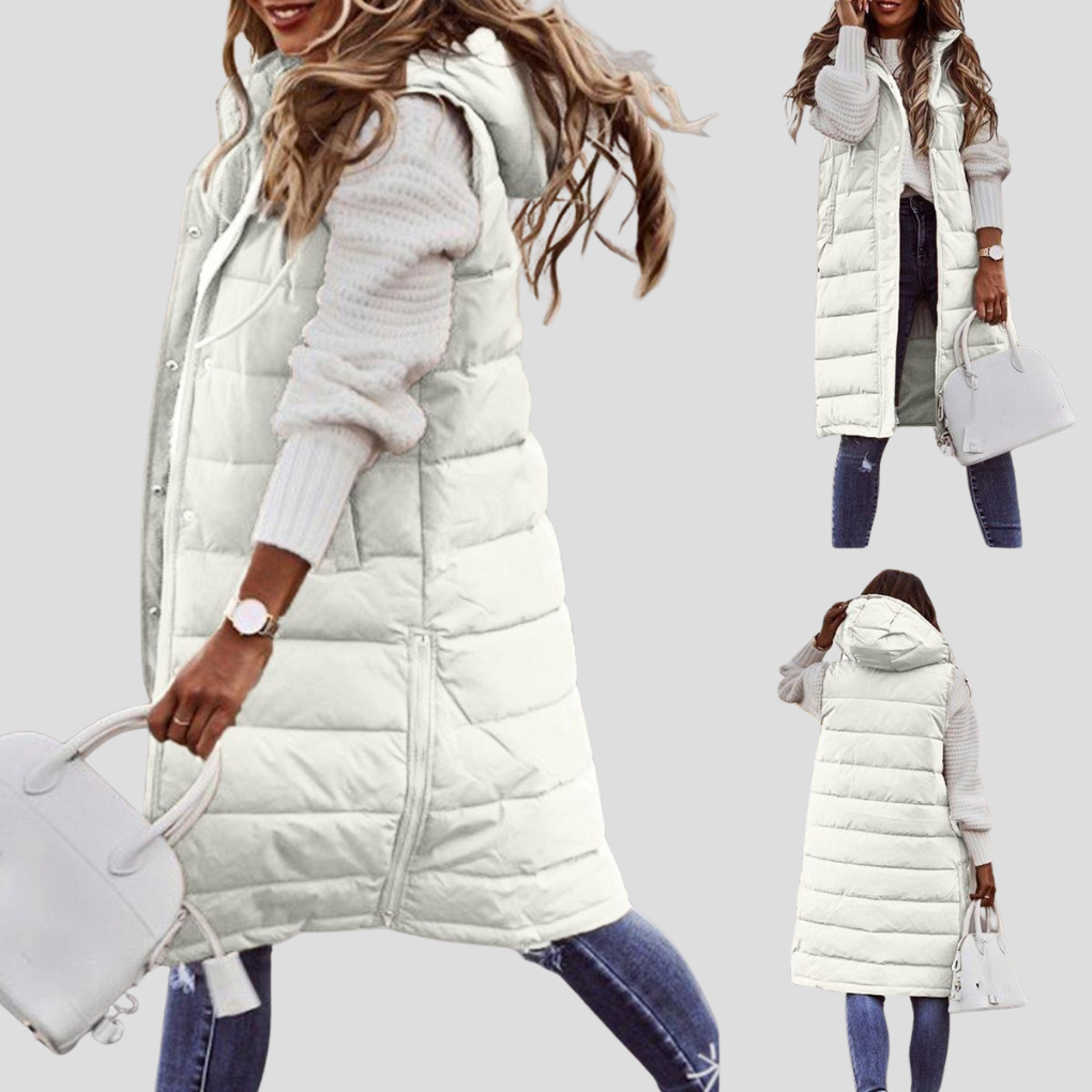 Charly | Women's Long Hooded Puffer Vest