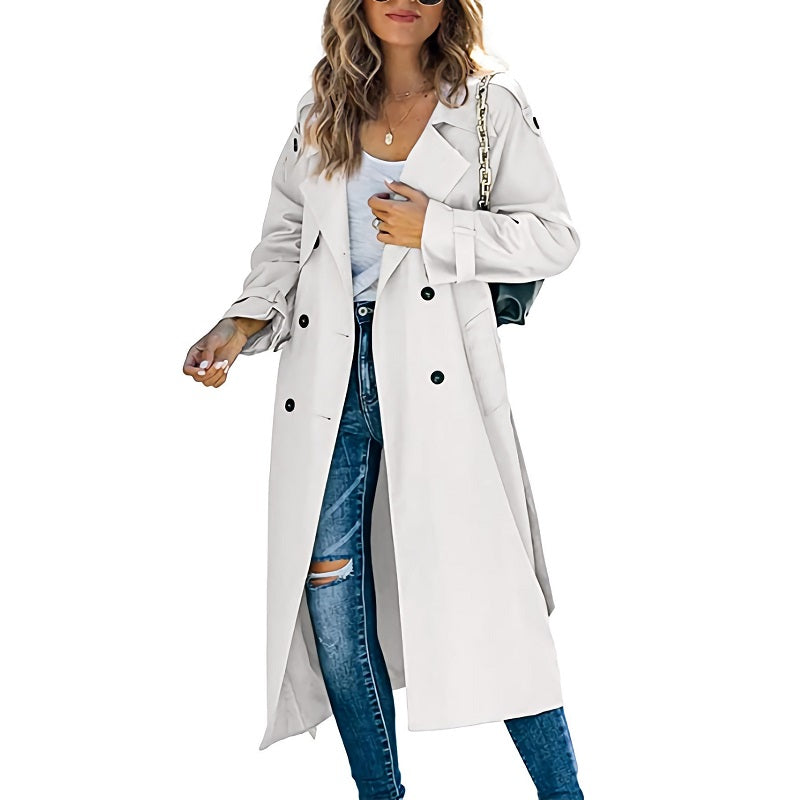 Charly | Women's Long Trench Coat Double-Breasted