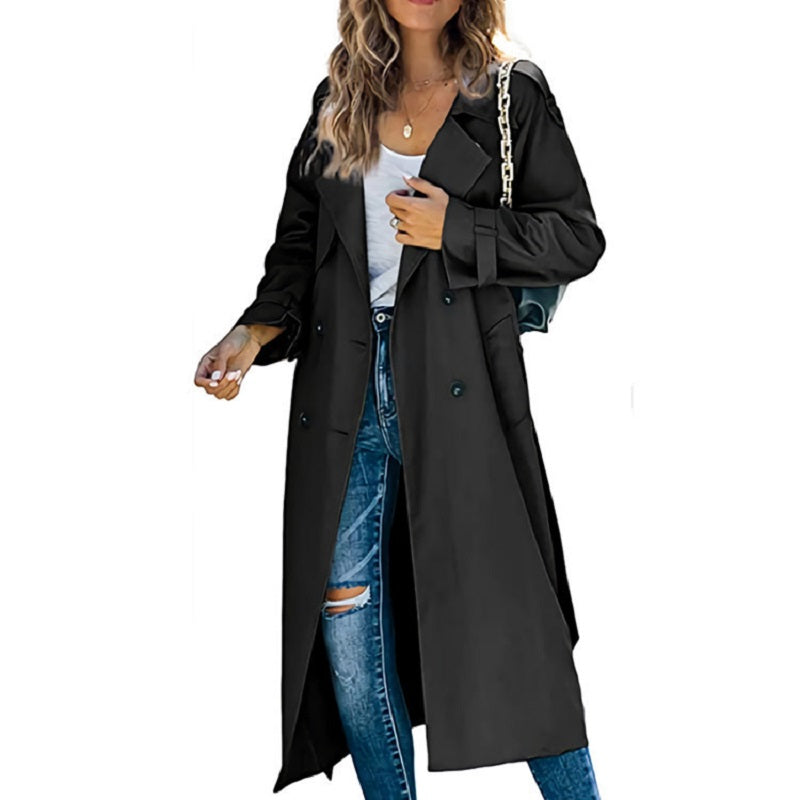 Charly | Women's Long Trench Coat Double-Breasted