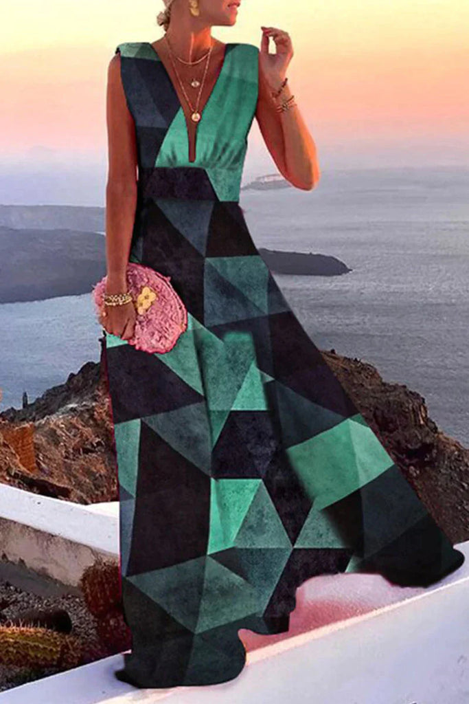 Charly | Women's Maxi Dress With Geometric Print