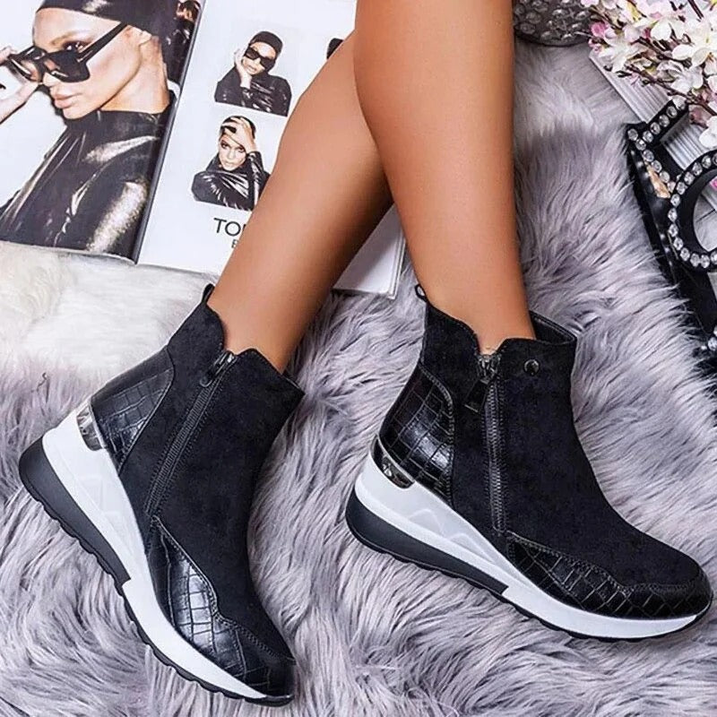 Charly | Women's Orthopedic High-Top Sneakers with Side Zip