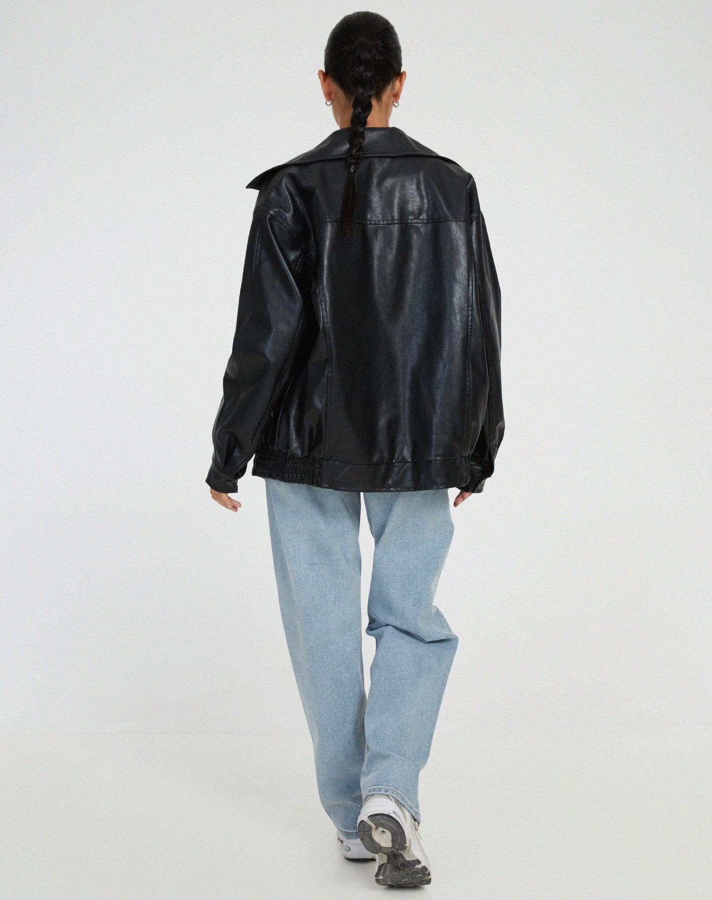 Charly | Women's Oversized Faux Leather Bomber Jacket