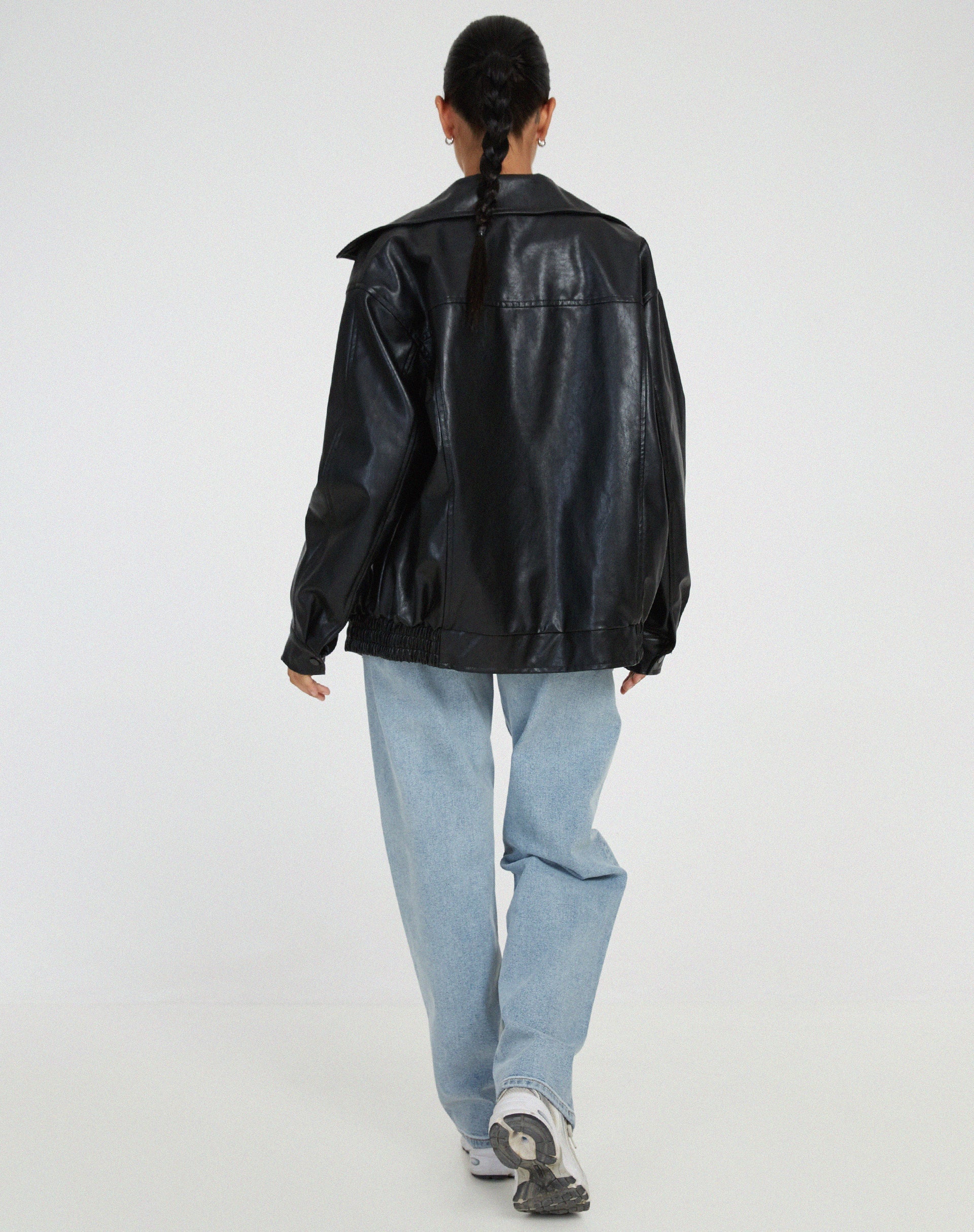 Charly | Women's Oversized Faux Leather Bomber Jacket