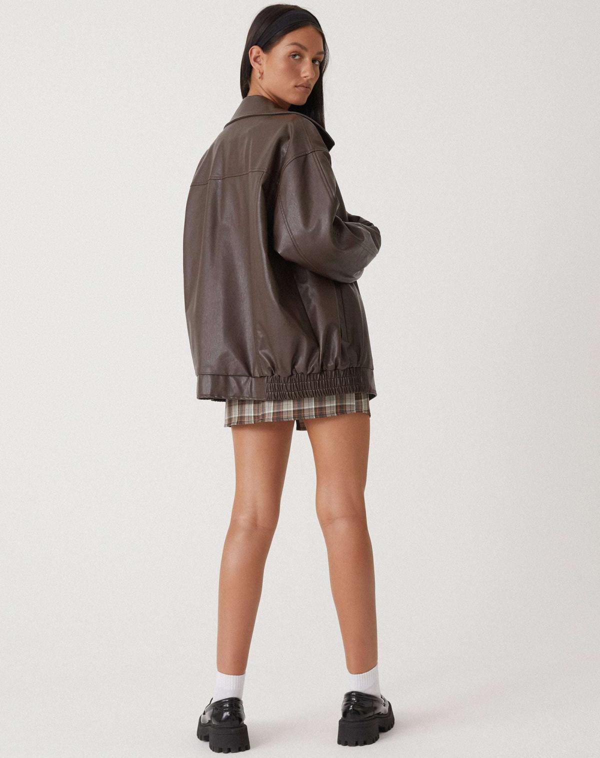 Charly | Women's Oversized Faux Leather Bomber Jacket