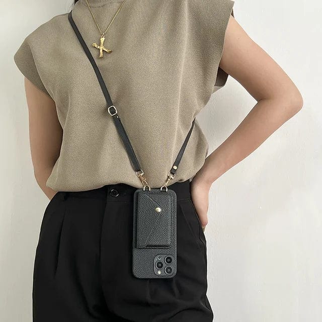Charly | Women's Phone Case With Card Holder & Lanyard