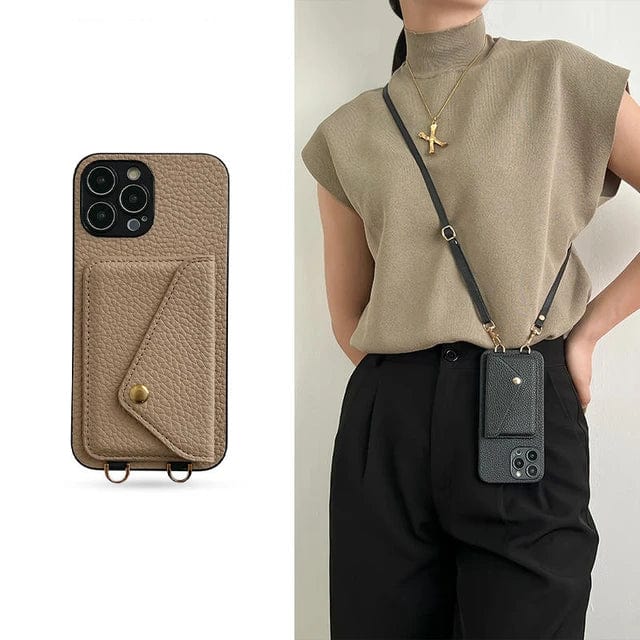 Charly | Women's Phone Case With Card Holder & Lanyard