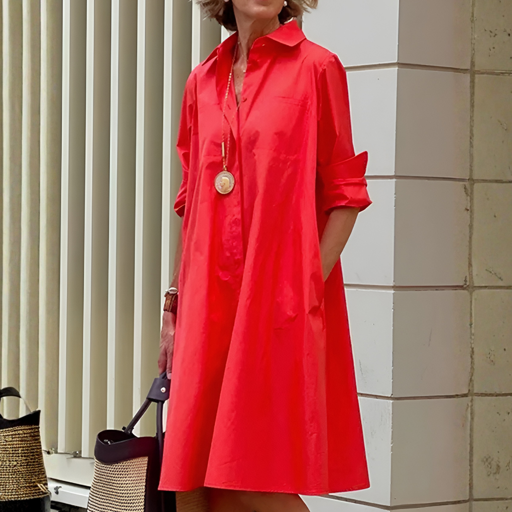 Charly | Women's Polo Shirt Dress with Button Placket