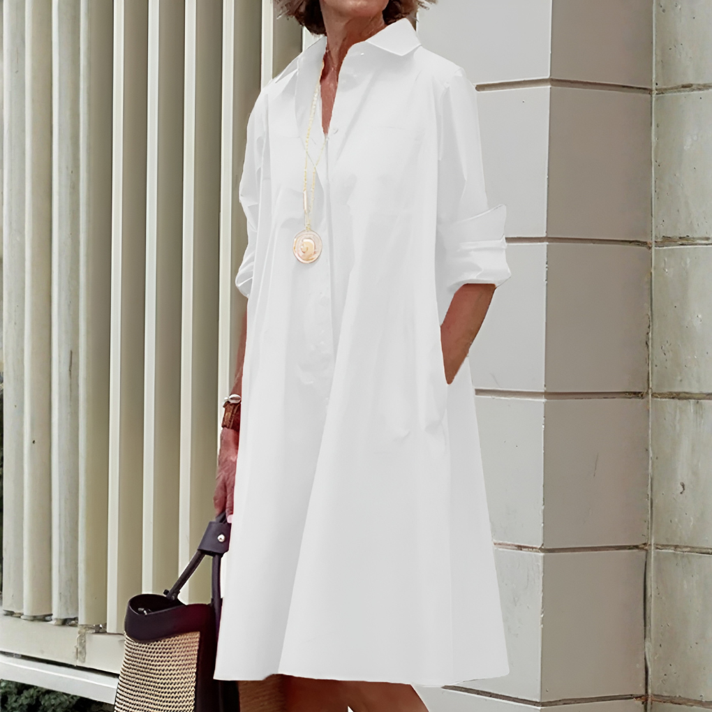 Charly | Women's Polo Shirt Dress with Button Placket