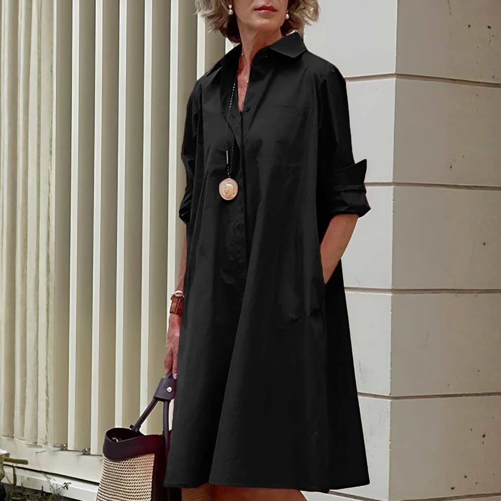 Charly | Women's Polo Shirt Dress with Button Placket
