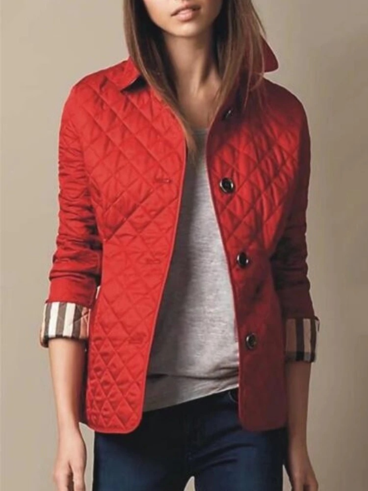 Charly | Women's Quilted Jacket with Turned-Down Collar