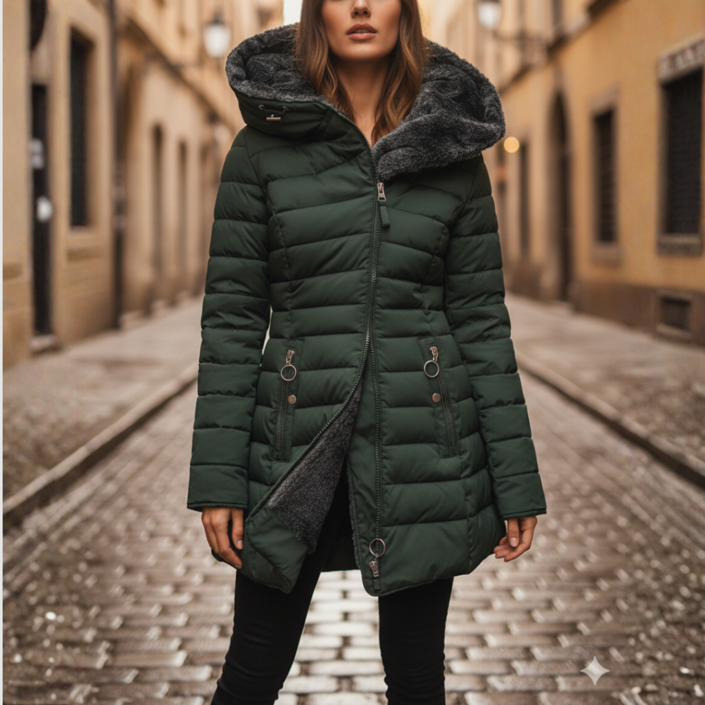 Charly | Women's Quilted Puffer Jacket with Faux Fur Trim