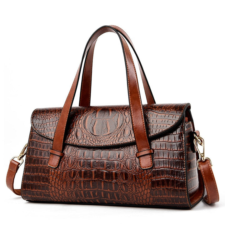 Charly | Women's Shoulder Bag with Crocodile Embossing