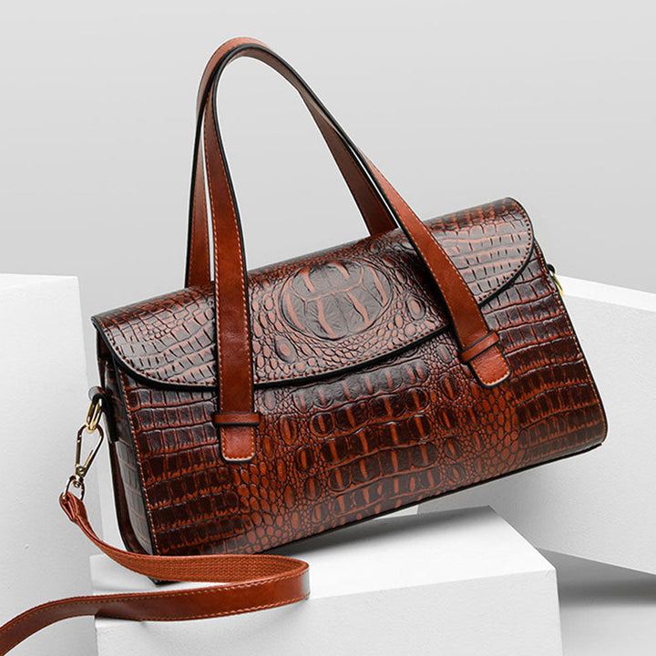 Charly | Women's Shoulder Bag with Crocodile Embossing