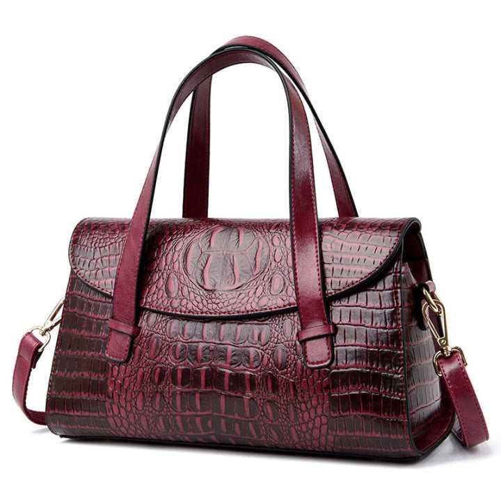 Charly | Women's Shoulder Bag with Crocodile Embossing