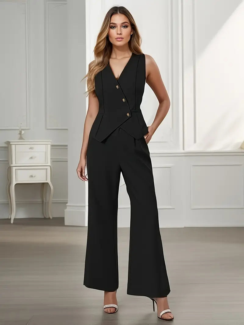 Charly | Women's Sleeveless Tailored Jumpsuit