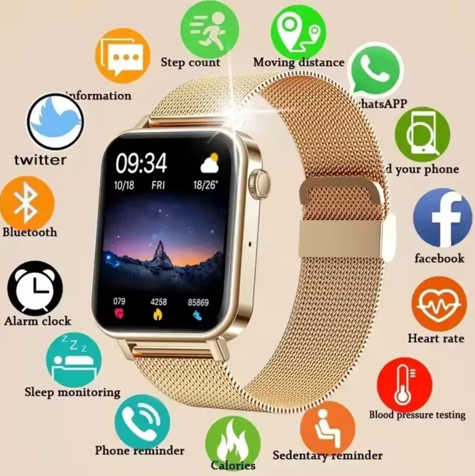 Charly | Women's Smartwatch with Health & Activity Tracking