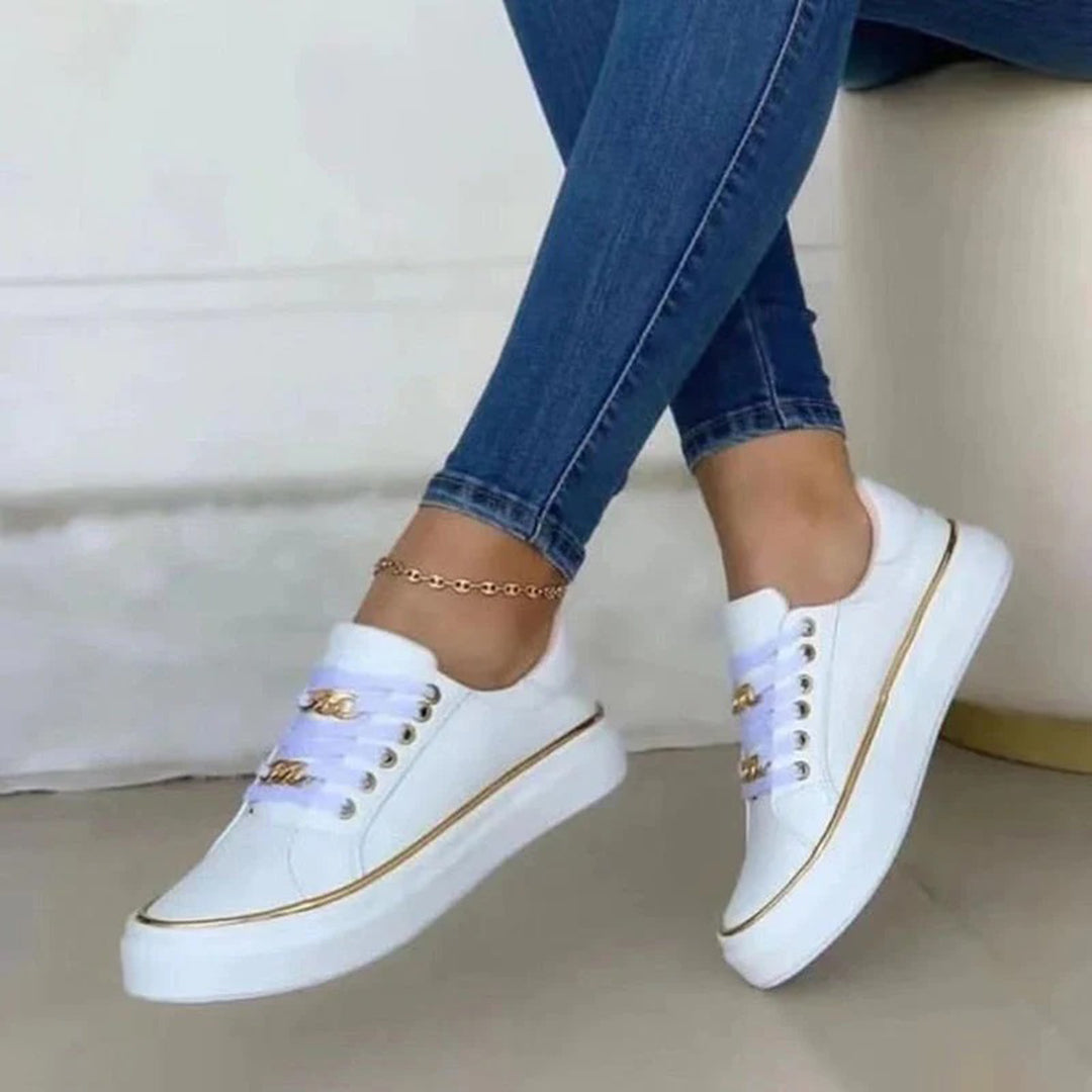 Charly | Women's Sneakers with Gold Chain Detail
