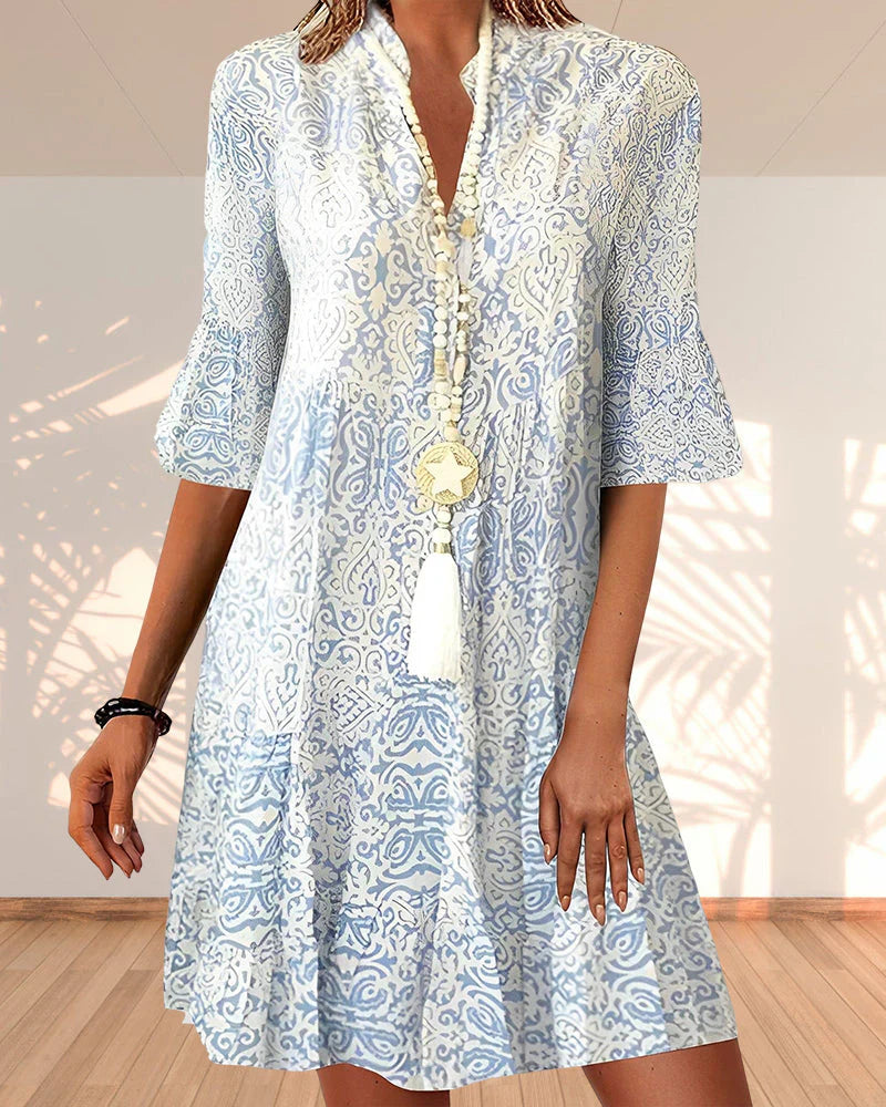 Charly | Women's Tiered Print Midi Dress