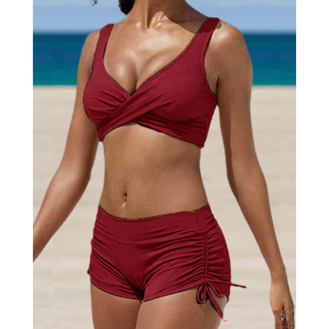 Charly | Women's Two-Piece Swimsuit with Ruched Side Shorts