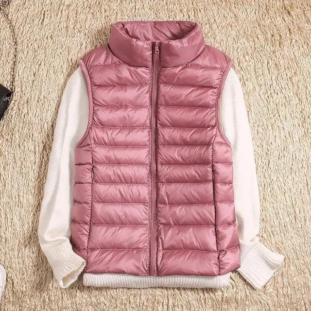 Charly | Women's Ultra Light Down Vest with Stand Collar