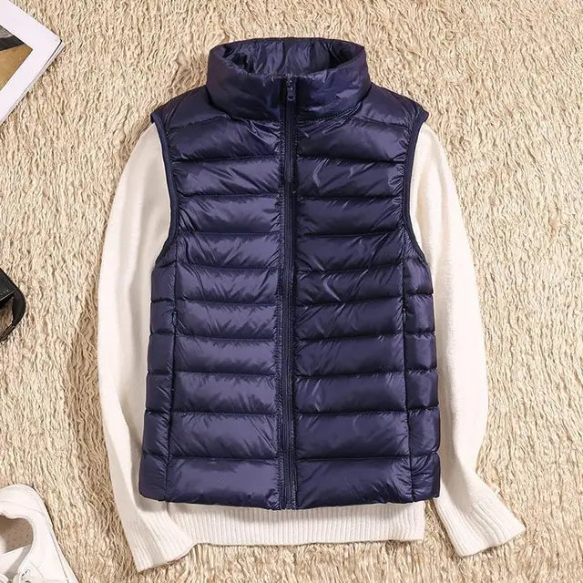 Charly | Women's Ultra Light Down Vest with Stand Collar