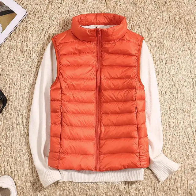 Charly | Women's Ultra Light Down Vest with Stand Collar