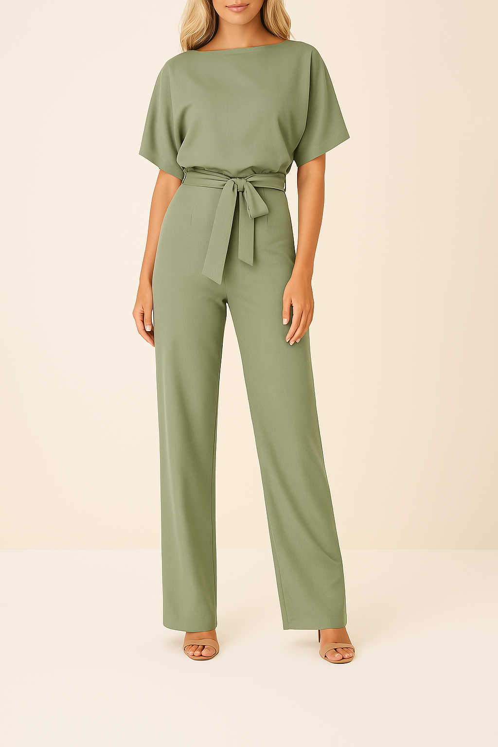 Charly | Women's Wide Leg Jumpsuit with Belt