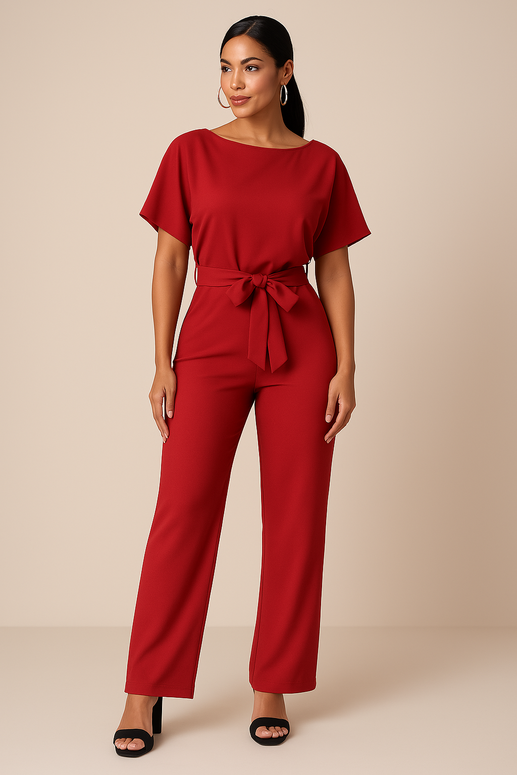 Charly | Women's Wide Leg Jumpsuit with Belt