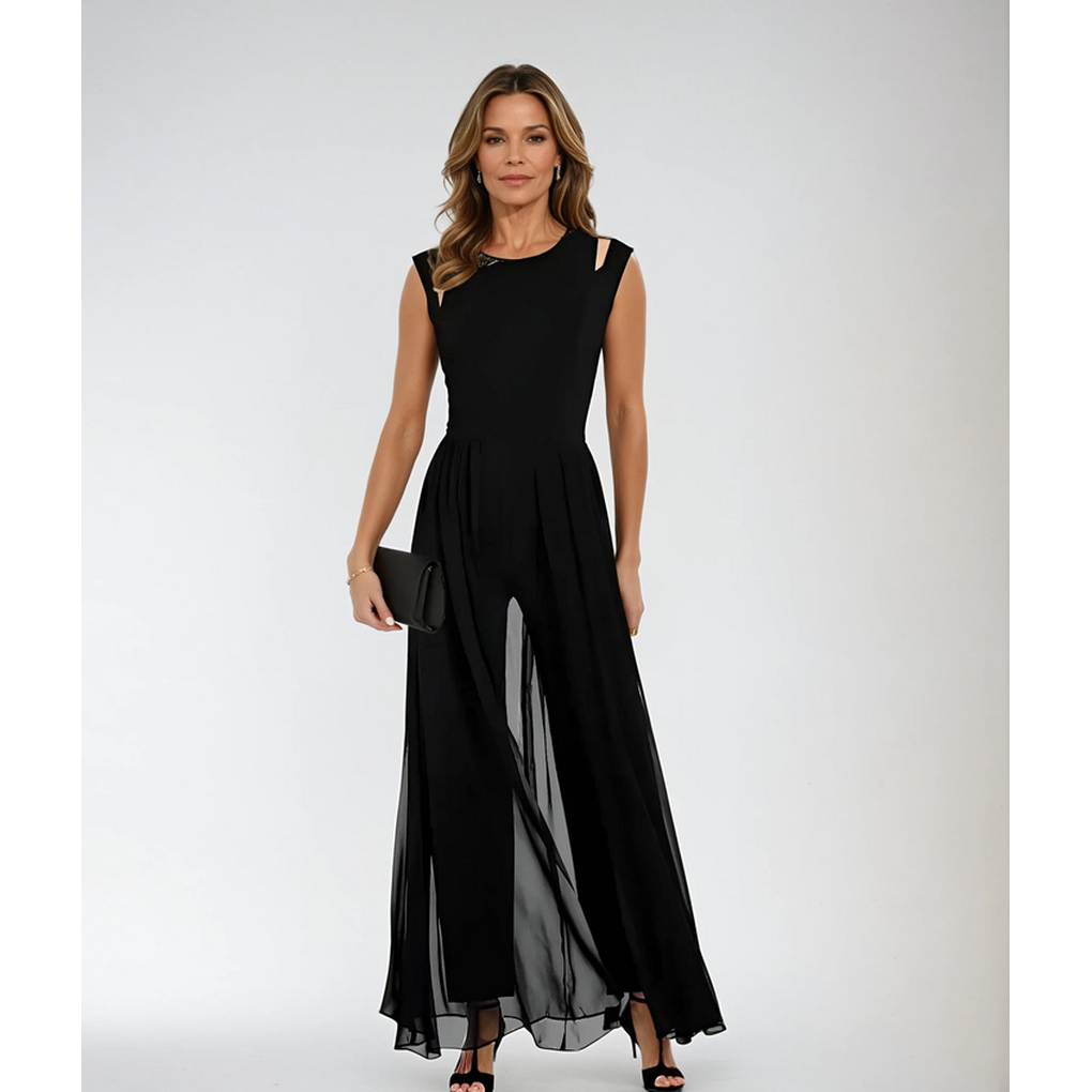 Charly | Women's Wide-Leg Jumpsuit with Cutout Shoulders
