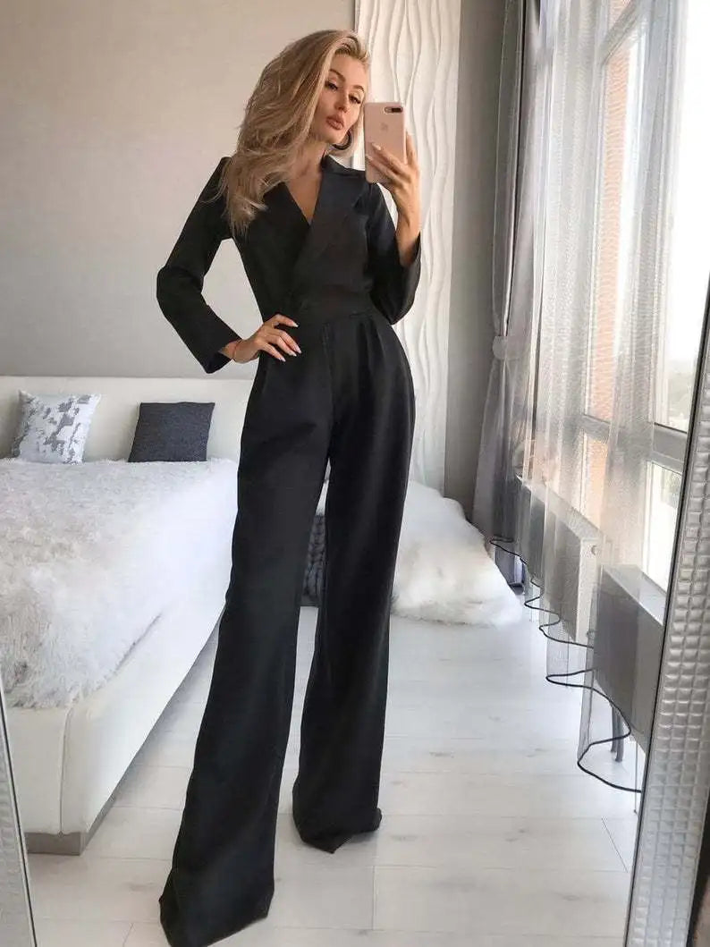 Charly | Women's Wide Leg Jumpsuit with V-Neck
