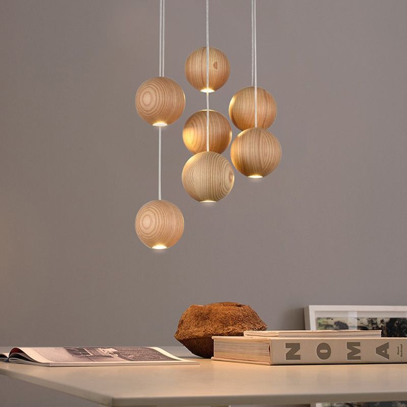 Charly | Wood Ball Pendant Light | Modern Natural Design