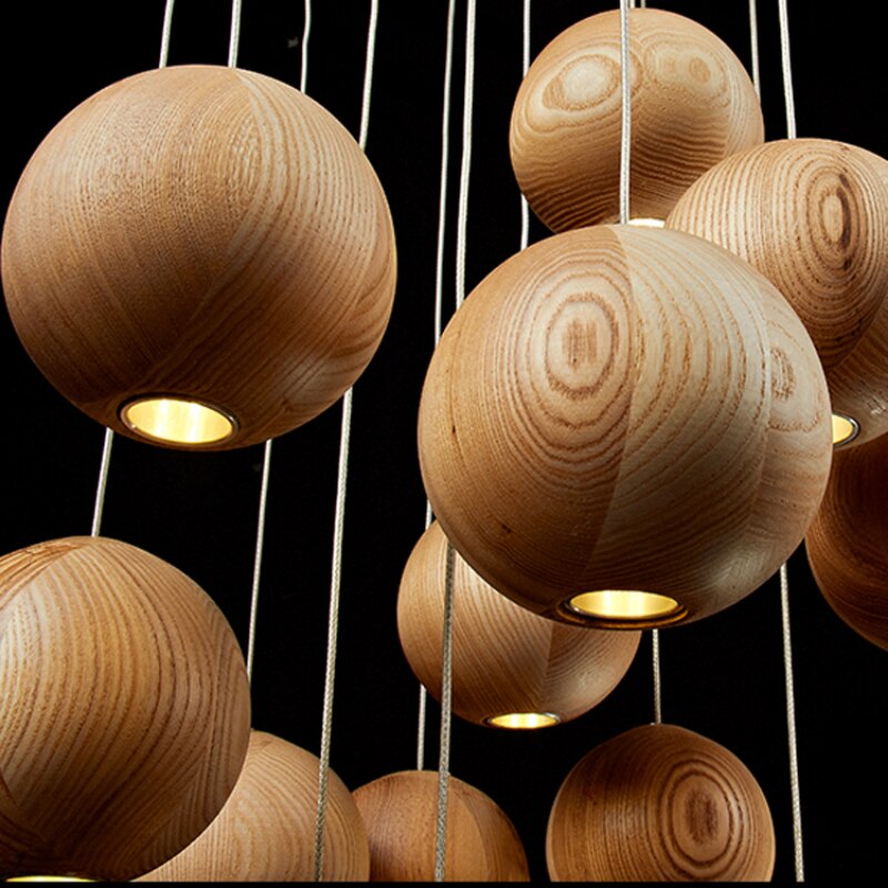 Charly | Wood Ball Pendant Light | Modern Natural Design