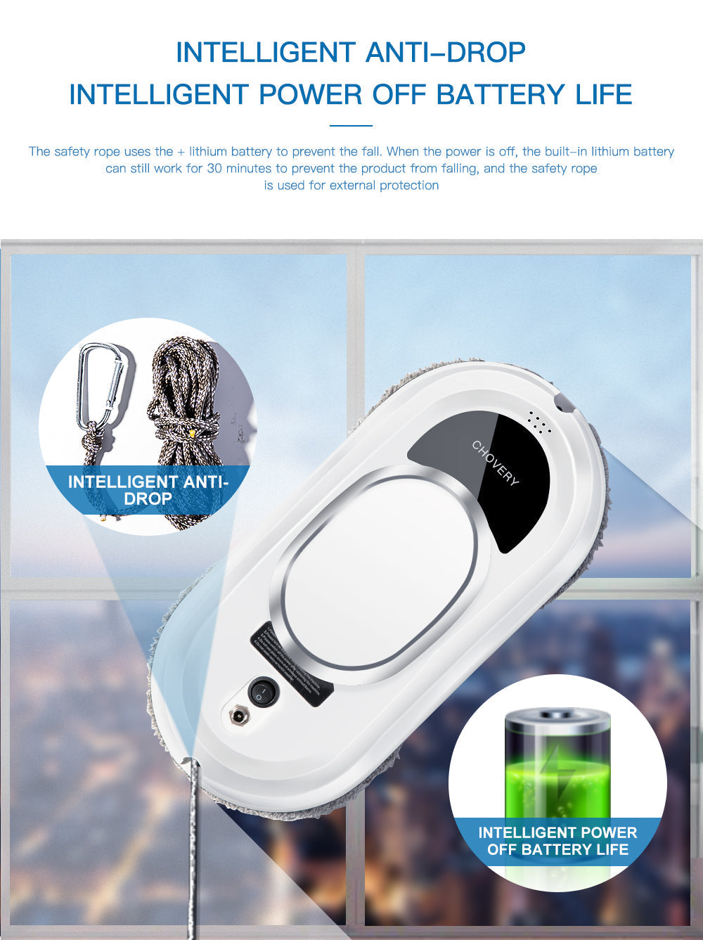 CleanBot Robot Window Cleaner – Smart and Hands-Free with Remote Control for Streak-Free Windows