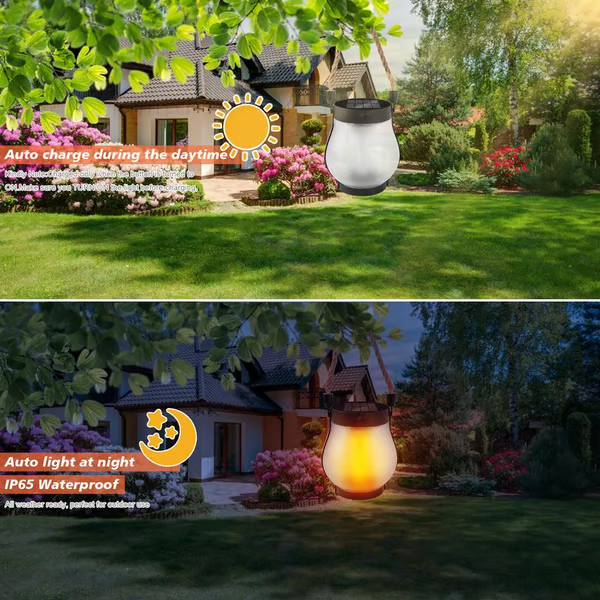Dancing Flame Solar Lantern™ — Bring Warm, Flickering Magic Anywhere Outdoors