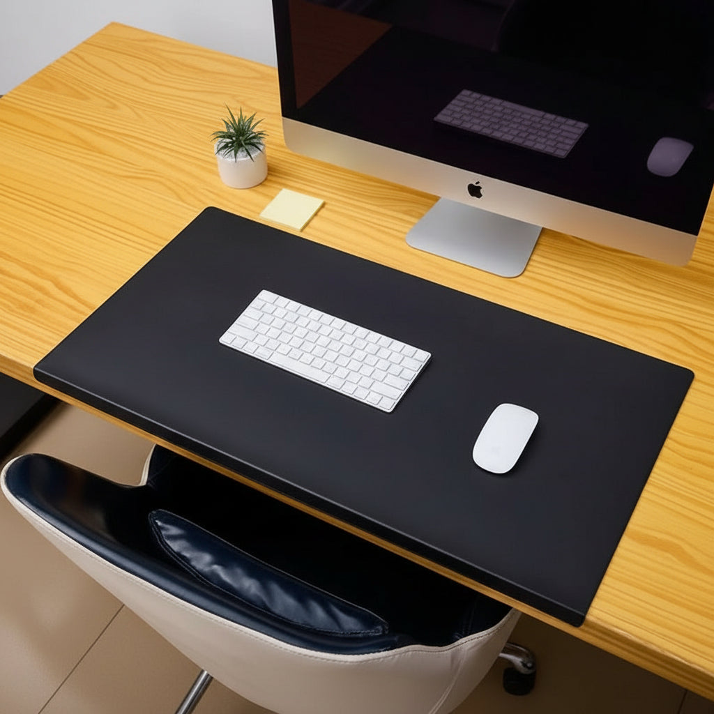 DESKCOMFORT – Ergonomic PU Leather Desk Mat with Wrist Support