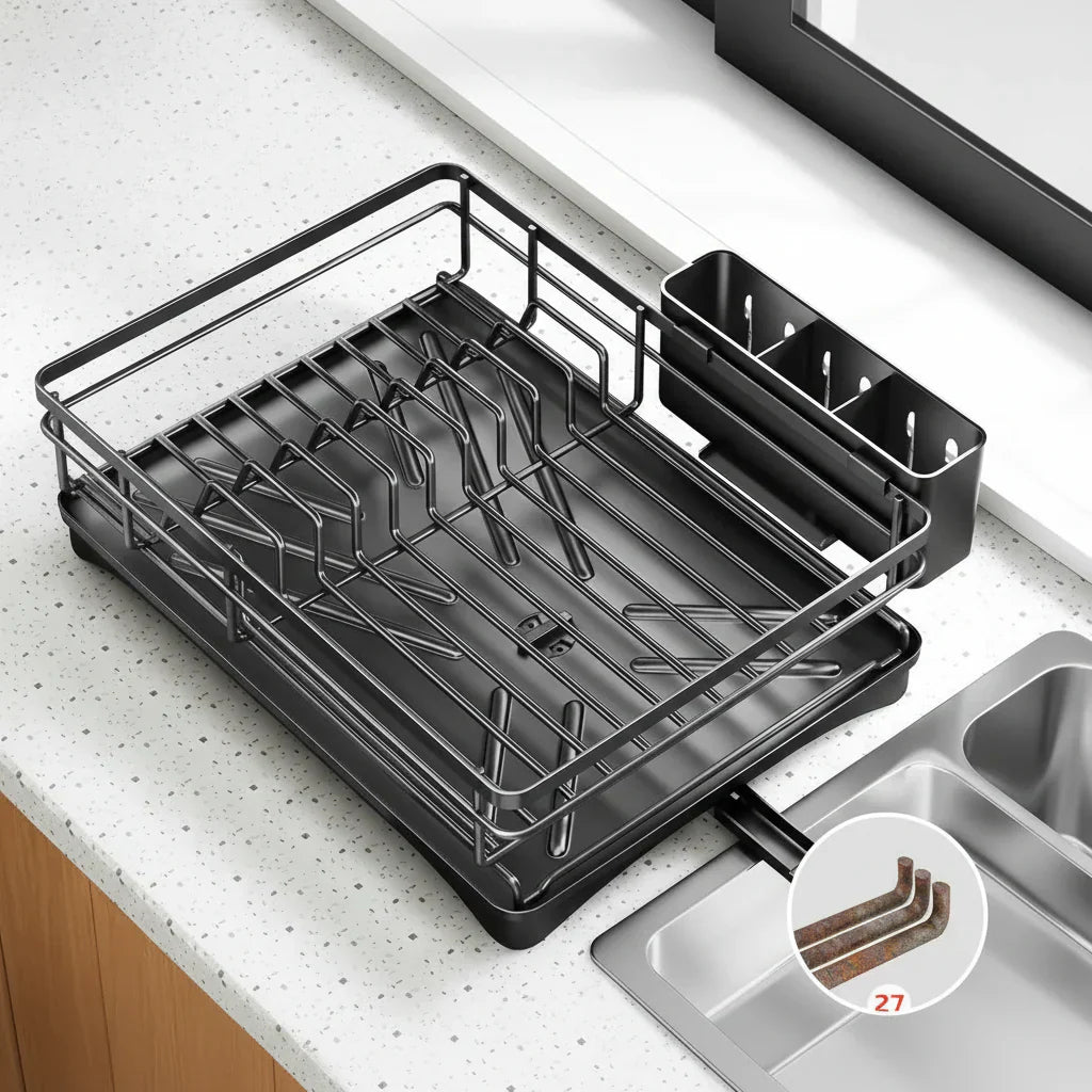 DRAINFLOW – Large Dish Drainer with Drip Tray