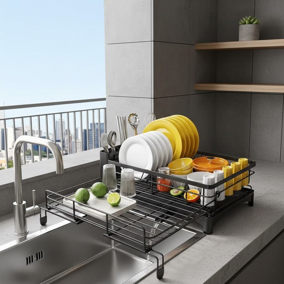 DRAINFLOW – Large Dish Drainer with Drip Tray