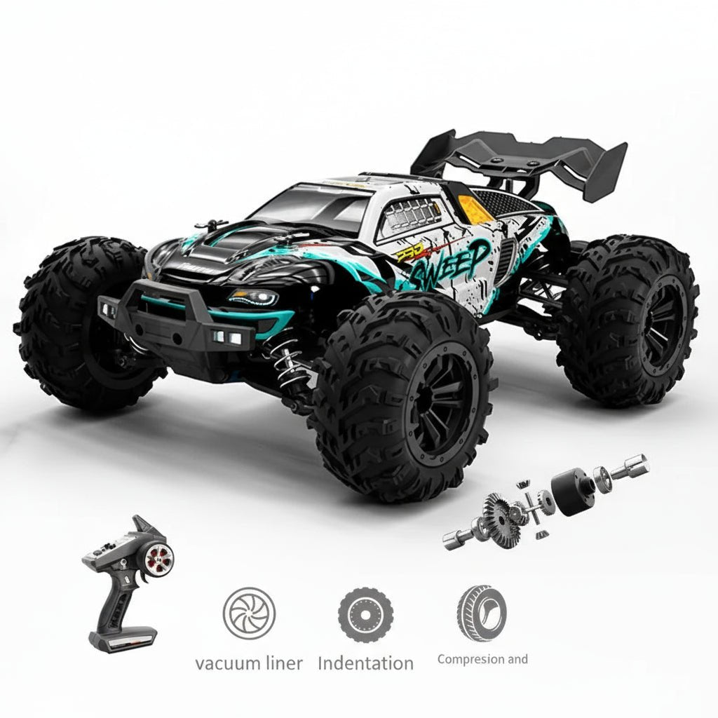 DUSTFORCE – 1:16 all-wheel-drive electric truck with LED headlights and treaded tires