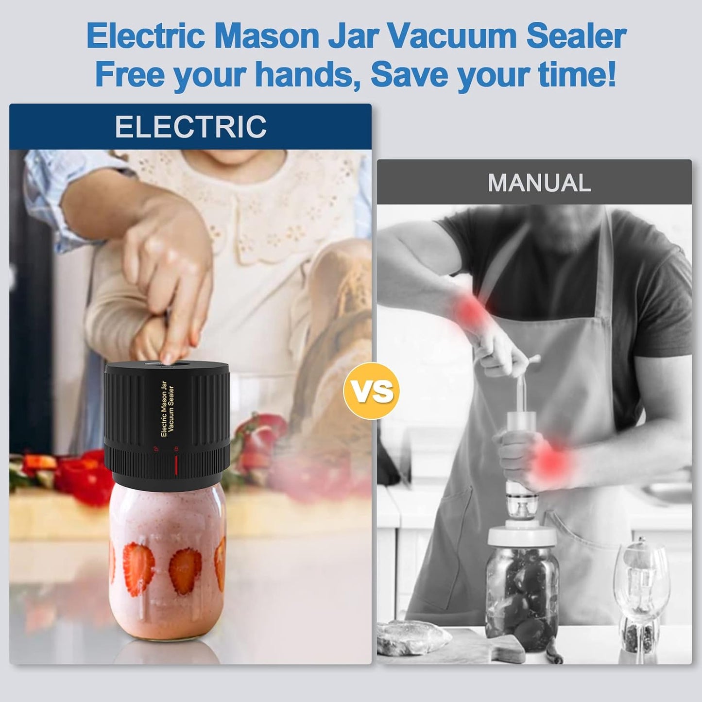 Electric Mason Jar Vacuum Sealer Kit - Keep Freshness Fast!