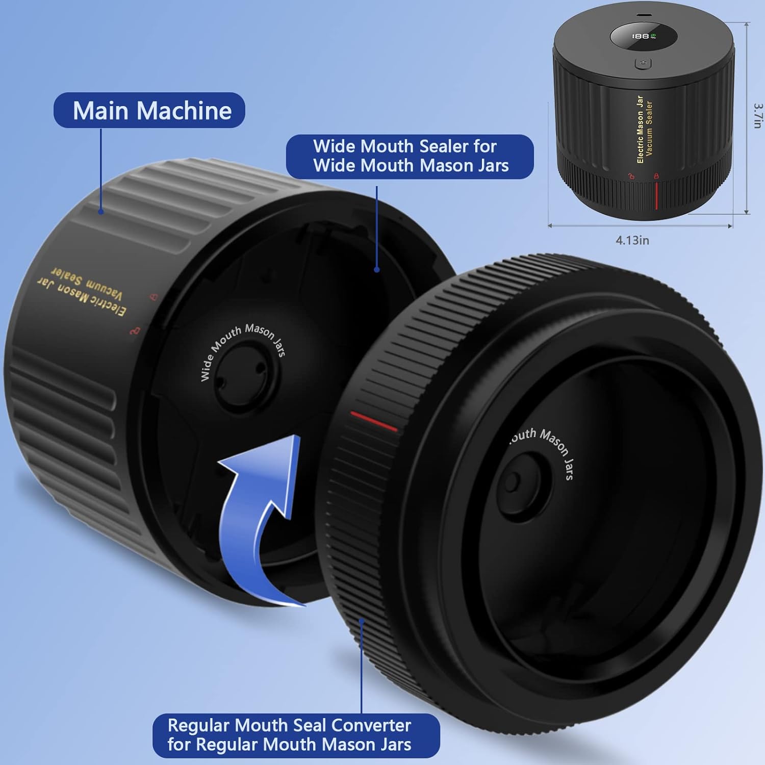 Electric Mason Jar Vacuum Sealer Kit - Keep Freshness Fast!