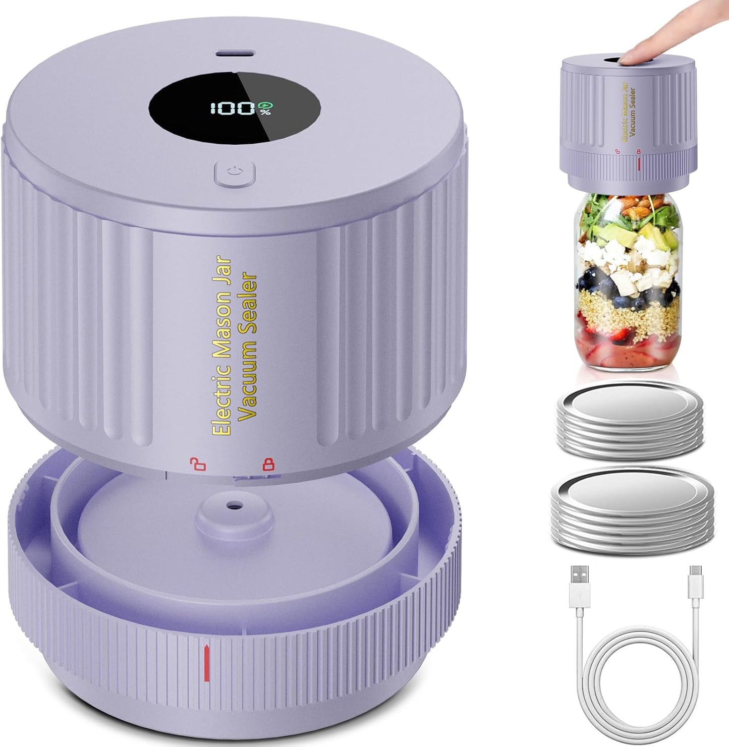 Electric Mason Jar Vacuum Sealer Kit - Keep Freshness Fast!