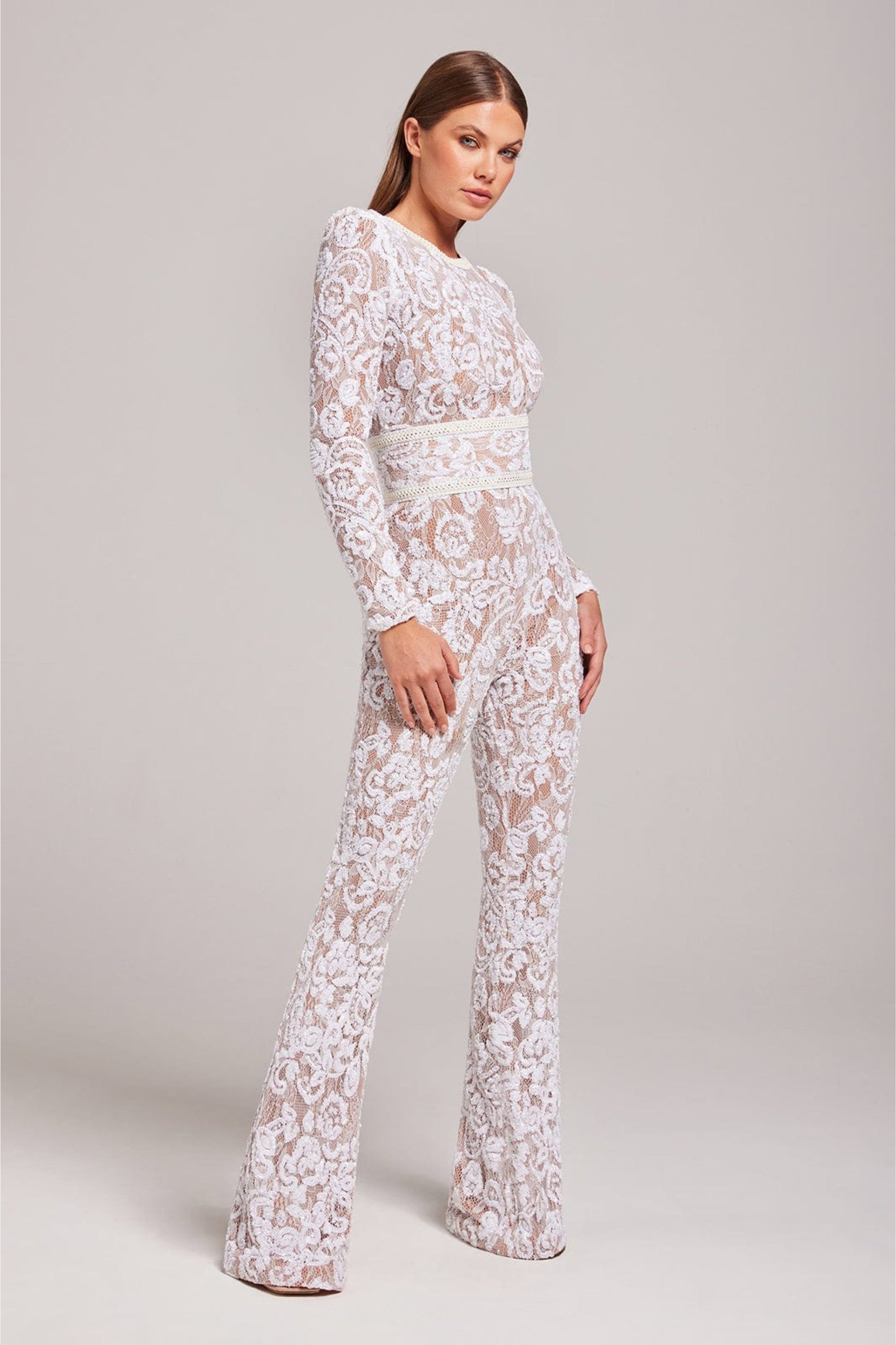 Elegant Evening Jumpsuit with V-Neck - Juliette