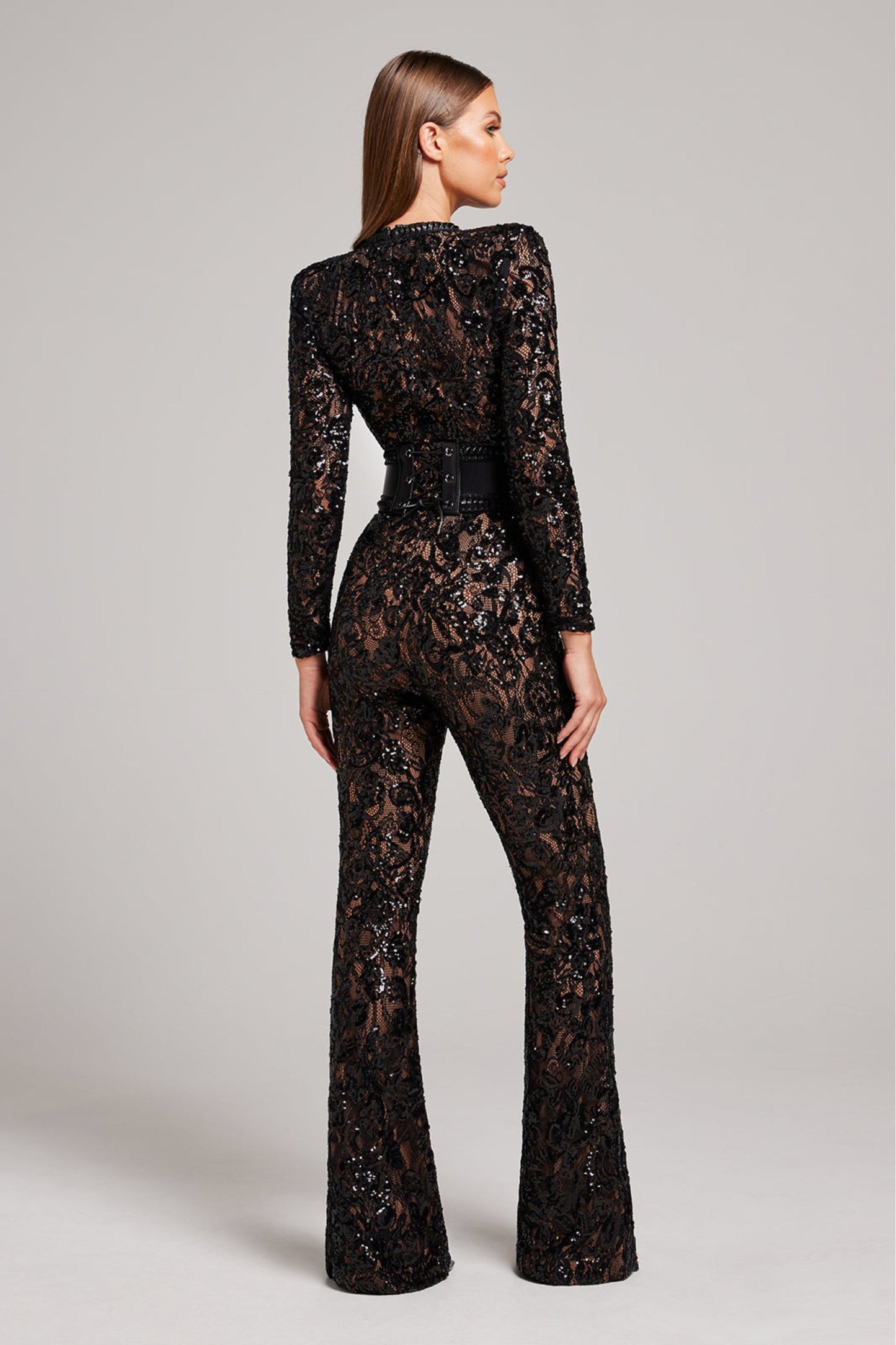 Elegant Evening Jumpsuit with V-Neck - Juliette