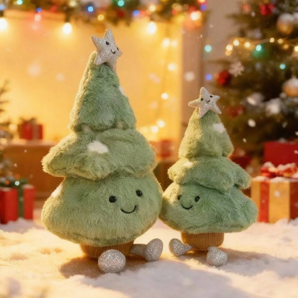 FESTIVETREE – Cute Plush Christmas Tree Figurine for Cozy Christmas Rooms