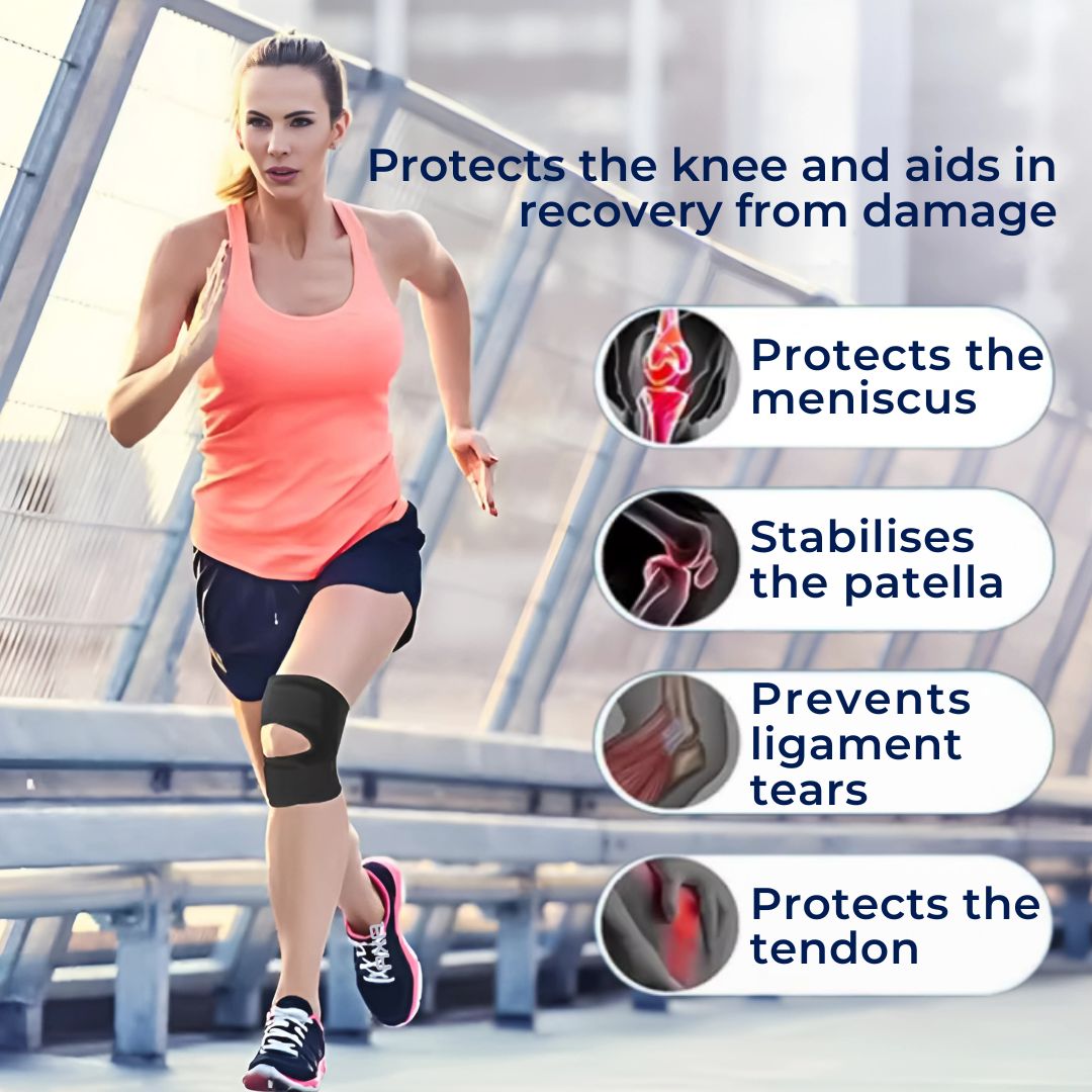FlexGuard Knee Pads | with Support Compression Springs and Tension Strap - for Stability - Pain Relief and Protection Charly