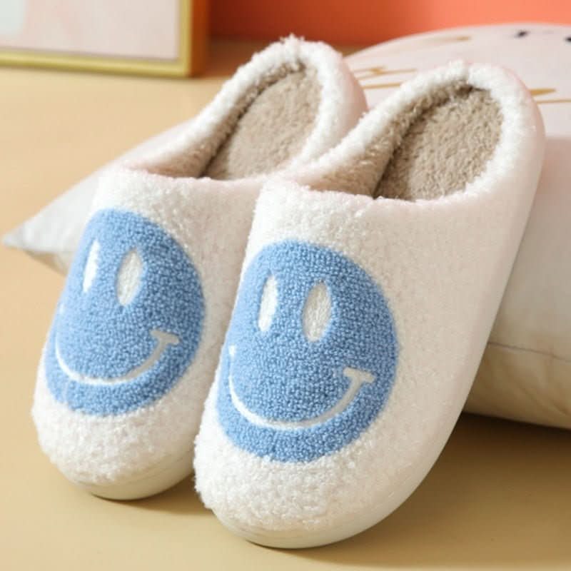 FLUFFYSMILE – Cozy Winter Slippers with Smiley and Thickened Silicone Sole